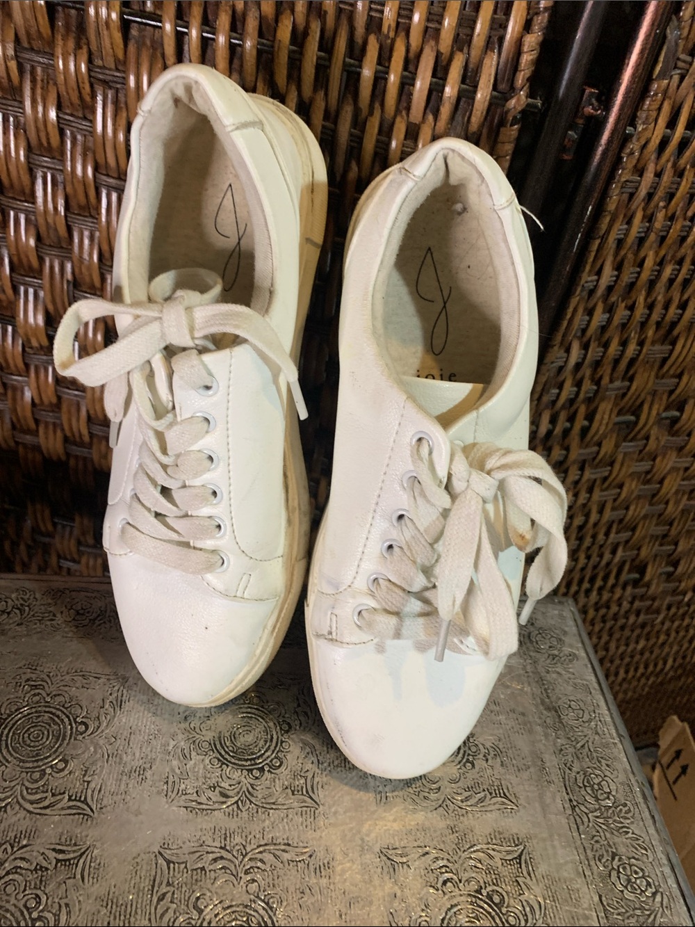 Joie White Leather Sneakers Size 6.5
